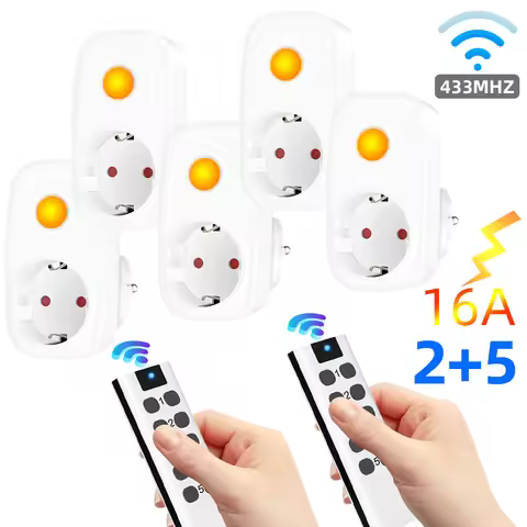 Smart Socket 16A EU French Power Plug 433Mhz Universal Remote Control Switch Controller 220V LED Pro