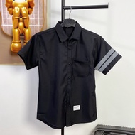 Áo sơ mi nam tay ngắn vải đũi CAO CẤP phối túi đẹp sang trong mẫu mới chuẩn shop K_N LUXURY