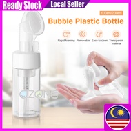 100/200ML Mousse Foaming Bottle Transparent Foam Bottle Pump Press Silicone Face Brush Facial Cleans