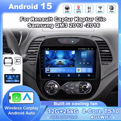 Android 15 Radio Stereo For Renault Captur Kaptur Clio Samsung QM3 2013 -2016 Car Multimedia Video P