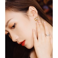 Carved Diamond Color Separate Earrings 8VV2