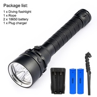 Asafee FL005DTW 5* XM-L T6 LED Diving scuba Underwater 100M 18650 battery Torch Diving Waterproof