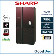 Sharp SJF889WGM 780L Water Dispenser Auto Ice Maker Inverter Multi Door Fridge Refrigerator Peti Sej