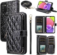 Furiet Argyle Wallet Case for Samsung Galaxy A03s US Version 5G 2022 with Crossbody/Wrist Strap Luxu