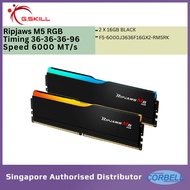 G.SKILL DDR5 RIPJAWS M5 RGB RAM 6000MT/s Dual Channel Kit Intel | 2x16GB 1.35V 36-36-36-96 [MM 4151]