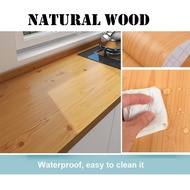 Kayu Natural Wood Wallpaper Living Room Table Top Furniture Renovation Self Adhesive Waterproof Furniture Cabinet Kitchen Tebal Thick