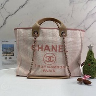 CHANEL Deauville 粉色沙灘托特包