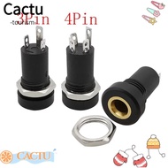 CACTU 3/4 Pin 3.5mm Audio Jack Socket, 3/4 Pole Stereo Gold Plated 3.5 mm Headphone Female Socket, 3.5MM Audio Jack Socket PJ392A 3.5 mm Connector With Nut