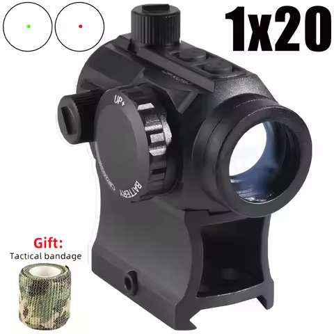 Green Red Dot Sight 1x20mm Rifle Scope 4 MOA Reflex Sight with Illuminated Reticle and 7 Brightness 