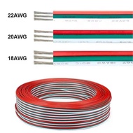 3-core tin-plated copper wire, 3PIN Led extension wire, flat cable, UL1007- 22AWG/ 20AWG/ 18AWG