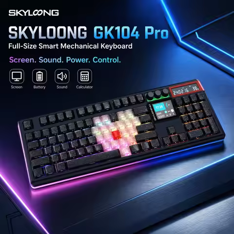 SKYLOONG GK104 Pro Wireless Mechanical Keyboar Full-Size Gamer Keyboard RGB Backlit Voice Calculator