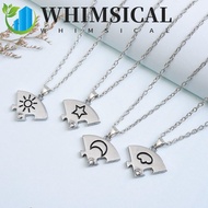 WHIMSICAL 4pcs/set Best  Forever Necklace, Necklace Combination Jewelry Set Jigsaw BFF Necklace, Col