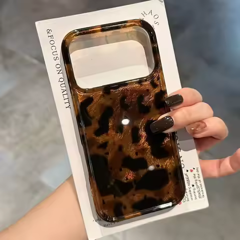 Black Leopard Print Design Vortex Glaciers Phone Case For iPhone 17 16 15 14 13 12 11 Pro Max Plus A