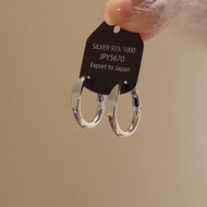 earring hoop earring Cool Style Metallic Plain Hoop Earrings 2025 New Style High-End Earrings Niche 