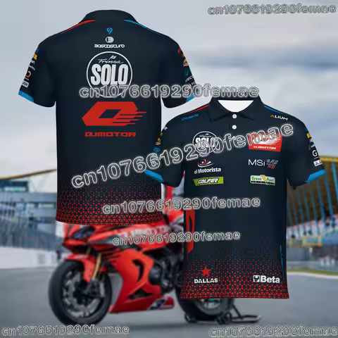 2025 New QJ MOTOR Moto2 Team Racing Polo Shirt Men Women Short Sleeve Competition Team Style Comfort
