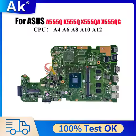 X555QA Laptop Motherboard For ASUS VivoBook K555Q X555QA A555Q X555Q X555QG Mainboard W/ A4 A6 A8 A1