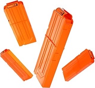 EKIND 12-Dart Clips Compatible with Nerf Elite Magazines - Quick Reload Soft Dart Ammo Clip for Nerf Toy Guns (4-Pack, Orange)