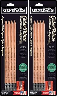 2-Pack Bundle - General Pencil Cedar Pointe #2/HB 4PK with Sharpener (Total of 8 Pencils Plus 2 shar