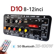【COD】2.1 Amplifier Bluetooth 5.0 8-12 Inci Speaker AC 220V 12V 24V Kit Power Amplifier Subwoofer Blu