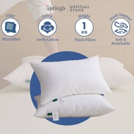SPRINGO 1000G / 1200G Premium 100% Cotton Hotel Pillow Bantal 5Star Hotel Cotton Microfiber APS APT
