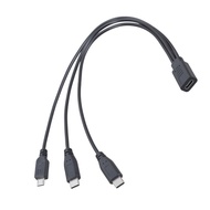 Seas 30cm Charging Adapter Cable Charging Cord USB C to 2 Type-C 5Pin USB Cable