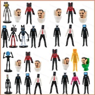 HJ4 9pcs Skibidi Toilet Action Figure Speakerman TV Man Monitor Man Model Dolls Toys For Kids Gifts 