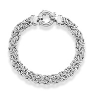 Miabella 925 Sterling Silver Italian 9mm Classic Byzantine Link Chain Bracelet for Women 7, 7.25, 7.