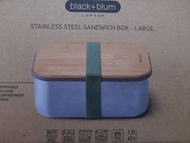 家樂福  BLACK+BLUM  可微波不銹鋼竹蓋輕食餐盒  全新台灣公司貨