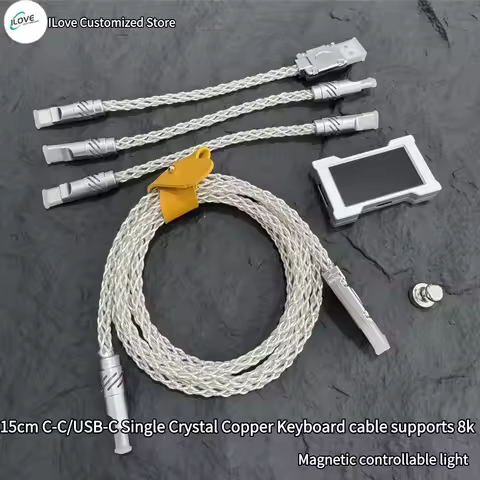 8k keyboard cable Single crystal copper Magnetic controllable lights for Esports hub/HM hub 15cm C-C