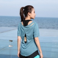 เสื้อโยคะผู้หญิง L-4XL ขนาดใหญ่พิเศษเสื้อครอปโยคะเสื้อยืดกีฬาเสื้อเชิ้ตแขนสั้นเสื้อออกกำลังกายฟิตเนส