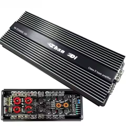 High Power 4000 Watt D-class 1 Channel Car Amplifier Aluminum Mono Drive for Subwoofer Speaker
