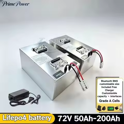 72V 50Ah -200Ah Lifepo4 Battery Pack with Bluetooth BMS APP 8000W for Motorcycle