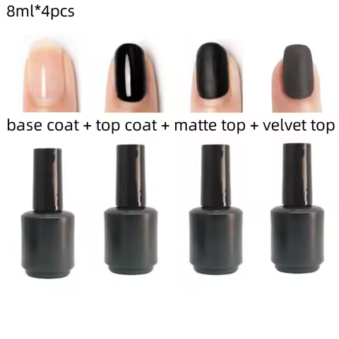 4 Types Of Functional Gel To Choose From Base Coat No Wipe Top Coat Matte Top Coat Velvet Top Coat U
