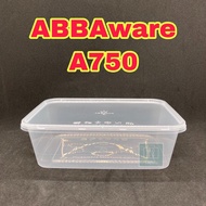 TAPAU - 750ml Rectangular Disposable Plastic Food Container [ 50sets± ] ABBA A750 Container / Kotak 