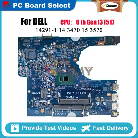 Laptop Motherboard For DELL Latitude 3470 3570 14291-1 with I3 I5 I7 CN-0P5M6K 0YKP8M 0VWFGF XHXH4 T