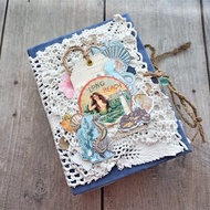 Large mermaid junk journal handmade Thick ocean lace junk book homemade notebook
