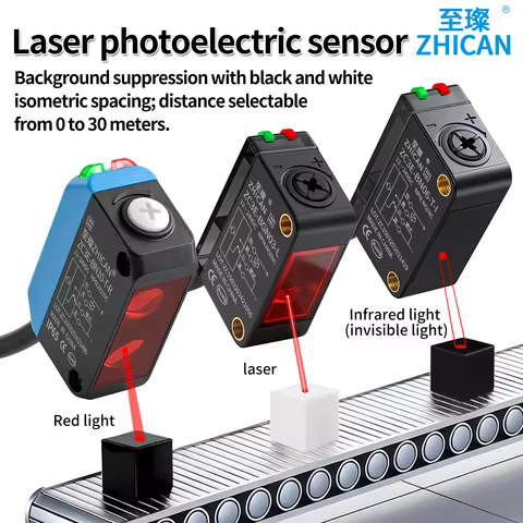 ZHICAN ZC3E Laser Photoelectric Sensor Background Suppression Adjustable Distance Object Detection S