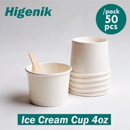 Papercup Ice Cream 4oz Waterproof Glossy Gelato Ice Cream Cup/