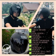 [READY STOCK] ACES Premium Open Face Helmet Smoke Visor R2 Topi Keledar Topi Keselamatan Emergency