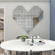 Mosaic Mirror Sticker Background Wall Living Room 3D Self-Adhesive Small Square Acrylic Free Creative Decorative Stickers