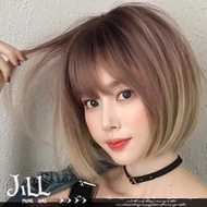 Oo吉兒oO性感慵懶漸變玫瑰金俏麗瀏海短直髮假髮BOB包柏頭　日韓街頭個性甜美Wig【JPLH1047】