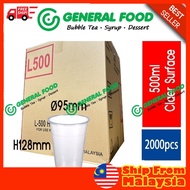 [2000pcs] Flat PP Plastic Cup 500 / 700cc ml | Clear Surface - Disposable Bubble Tea PP Cup