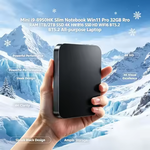 i9-10980HK Mini Gaming Laptop Win11 Pro 32GB RAM Large SSD 4K Display WiFi6 BT5.2 Home & Office Use 