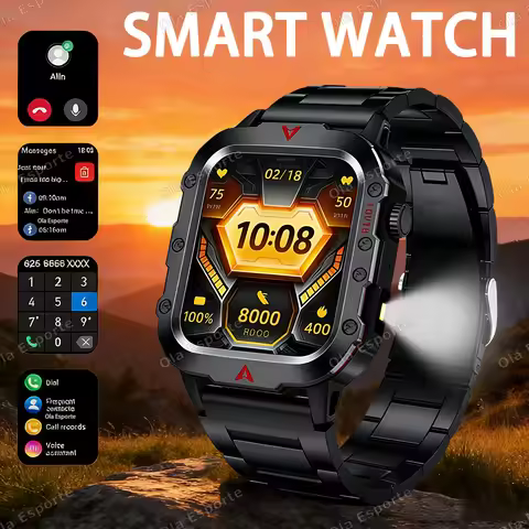 2026 New Sports Smartwatch Bluetooth Call LED Flashlight Sleep Health Monitoring Fitness Tracking Me