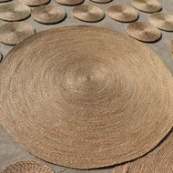 พรมหวาย พรมสาน พรมปูพื้น พรมปูพื้นห้อง เสื่อ พรม ผักตบชวา Round Woven Water Hyacinth Rug Carpet