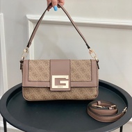 Tas Guess Raissa Embossed Shoulder Crossbody Bag Brown