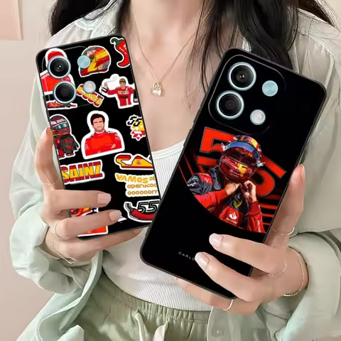 F1 Carlos Sainz Mobile Cell Phone Case for Xiaomi Redmi 13 13C 12 12C 10 10C A1 A2 A3 Plus 5G Black