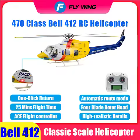 FLYWING Bell 412 scale Helicopter 1:16 6CH helicopter Brushless Motor bell412 rc helicopter 470 size