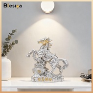 Blesiya Rich Horse Statue Money Horse Statue Feng Shui Horse Year Ornament Horse Resin Statue for De