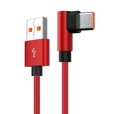 66W USB Type C Cable 90 Degree 6A Quick Charge 4.0 for Xiaomi Samsung Huawei Fast Charging USB C Cab